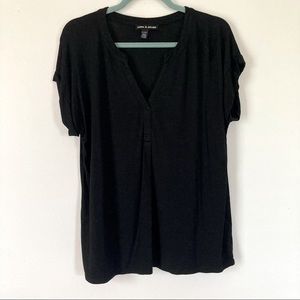 Cable & Gauge Black Blouse with Button-Up Back